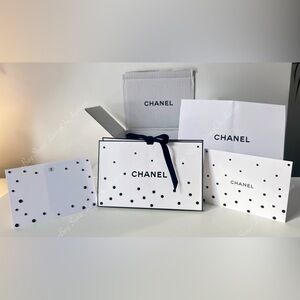Chanel Origami Gift Box Paper Bag Box Packaging 11”x7”x4” + Gift Card + Crystals